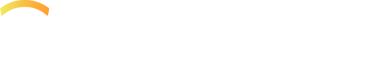white logo with tagline